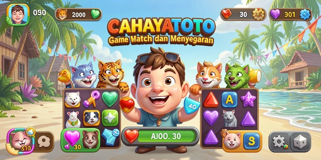 Gameplay CAHAYATOTO yang menampilkan level seru Match-3.