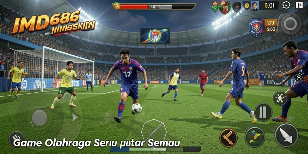 Tampilan gameplay DMD686 yang seru dalam turnamen olahraga.