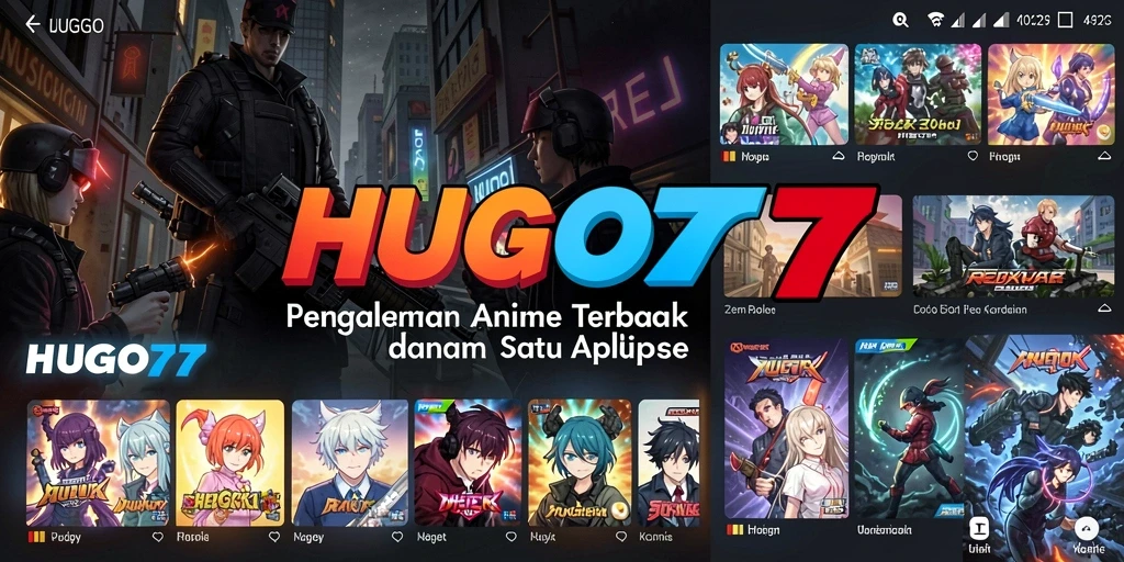 Screenshot gameplay HUGO77 yang memukau dengan karakter Anime.