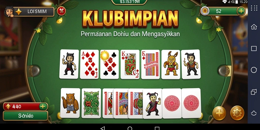 Tangkapan layar gameplay KLUBIMPIAN yang menampilkan aksi seru permainan Domino.