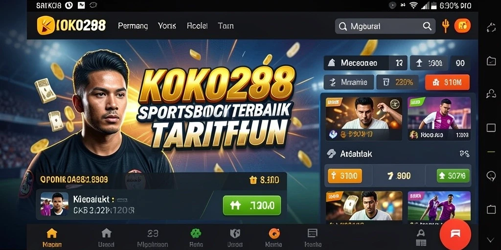 Screenshot KOKO288 menampilkan tampilan antarmuka taruhan Sportsbook.