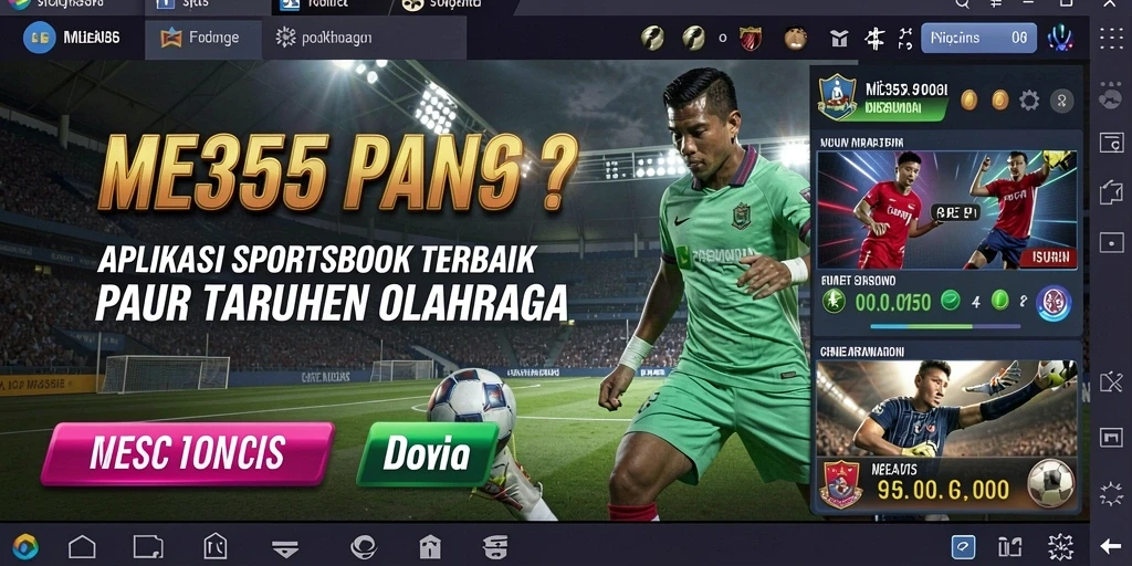Tampilan antarmuka pengguna ME355 yang menarik untuk taruhan olahraga.
