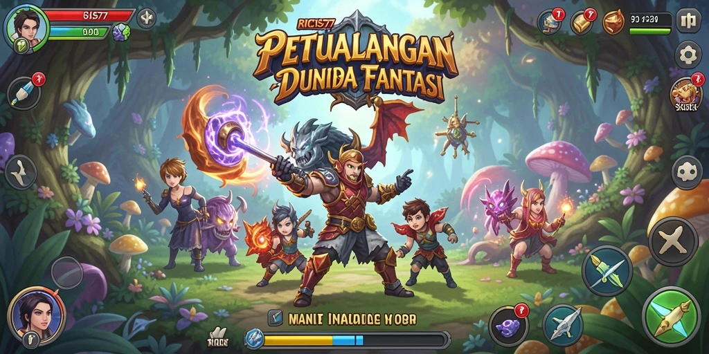 Gameplay <strong>RICIS77</strong> menampilkan petualangan seru di dunia fantasi.