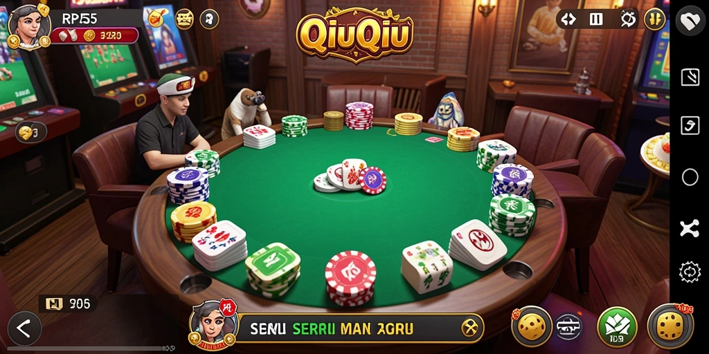 Tampilan menarik gameplay RP55 dalam permainan QiuQiu.