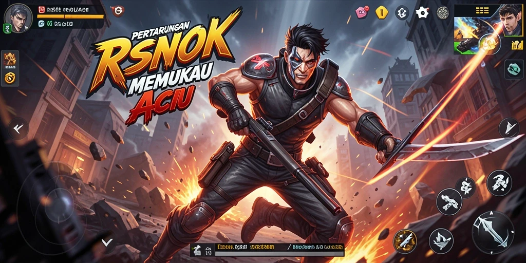 Screenshot dari gameplay RSNOK menampilkan aksi pertarungan yang mendebarkan.