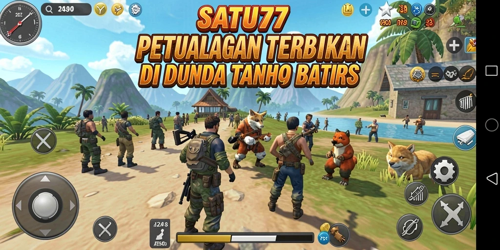 Screenshot gameplay SATU77 menempati dunia terbuka yang luas.
