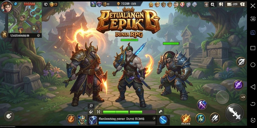 Screenshot TO288 menampilkan aksi pertempuran seru dalam petualangan RPG.