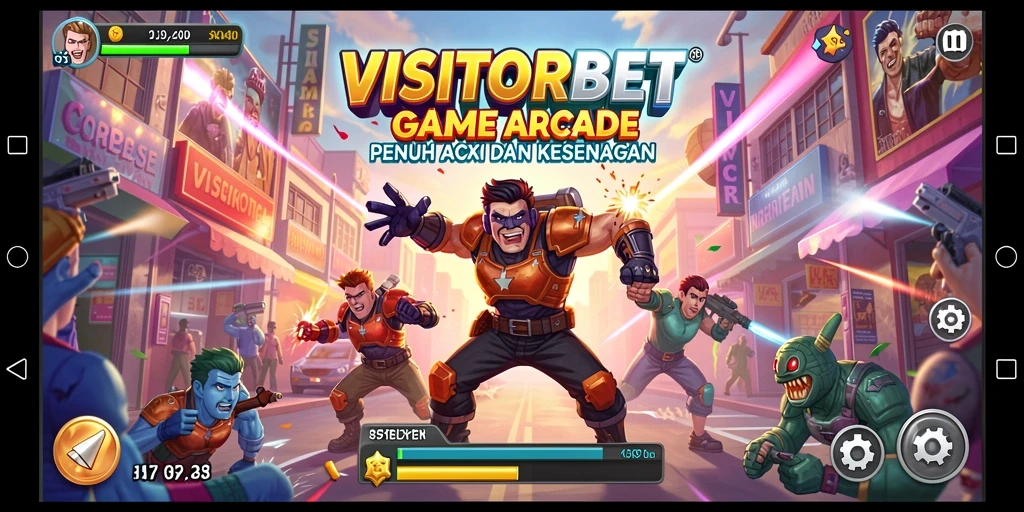 Screenshot gameplay seru dari VISITORBET yang menunjukkan aksi arcade yang menegangkan.